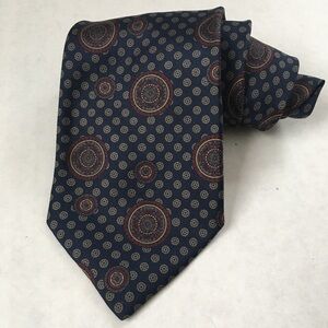 Lanvin Men's Blue Mandala Print Silk Necktie